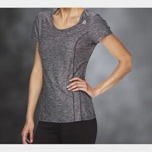 Reebok Women's Heathered Gray Short Sleeve Tee (Slim)